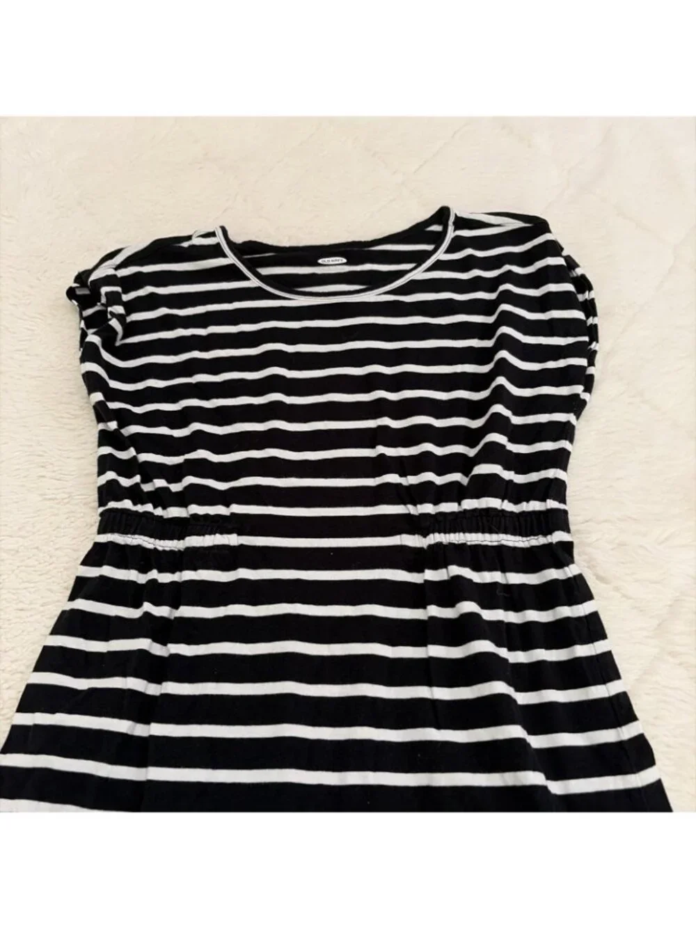 Old Navy Girls XL 14/16 Black Striped Dress Coastal Nautical Preppy
